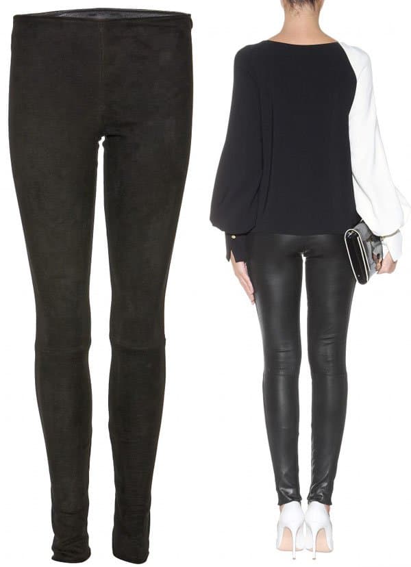 The Row Spetto Leather and Suede Leggings