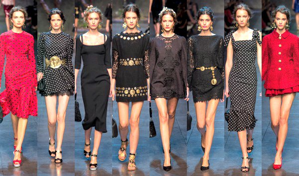 Dolce Gabbana Spring/Summer 2014 collection runway show with models showcasing intricate designs
