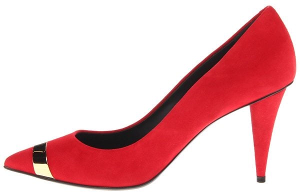 Giuseppe Zanotti Cap Toe Suede Pumps in Red