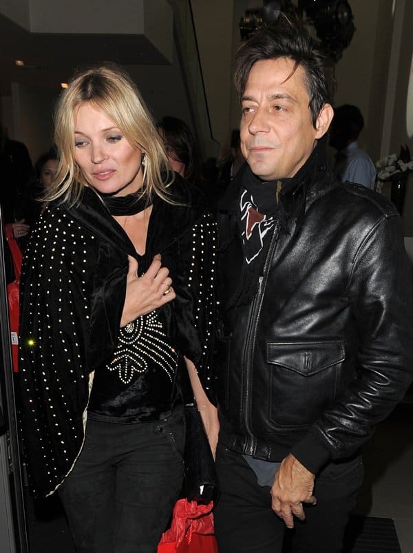 Kate Moss and Jamie Hince coordinate in matching black outfits for the Rimmel Anniversary Party
