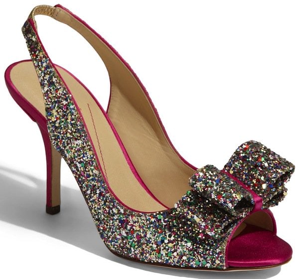 Kate Spade "Charm" Slingback Pump in Multiple Sparkle Glitter
