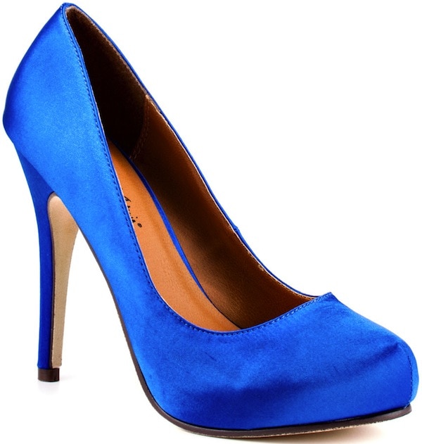 Michael Antonio "Love Me" Pump in Blue Satin