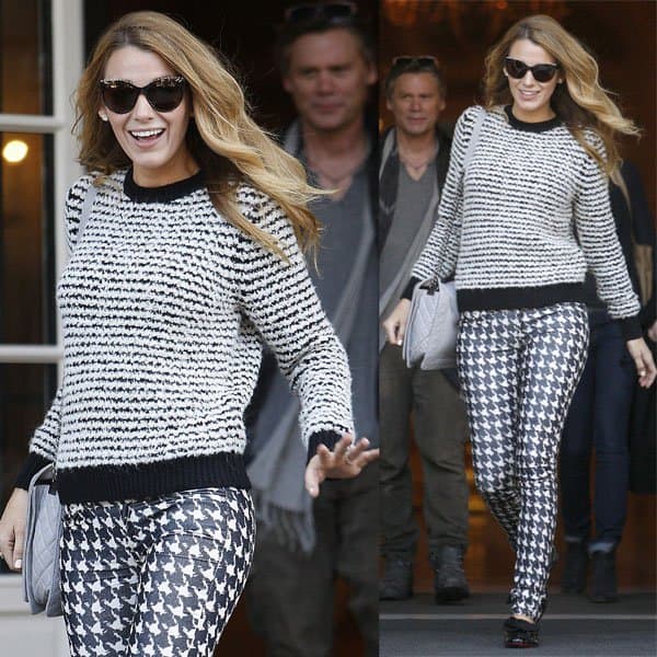 Blake Lively dazzles in Isabel Marant Étoile’s Canelia stripe sweater