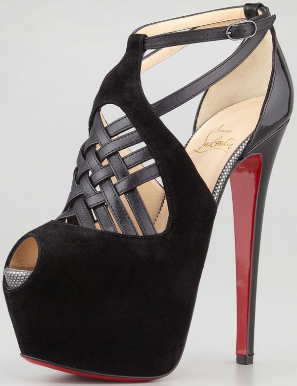 Christian Louboutin "Carlota" Strappy Red-Sole Platform Pumps