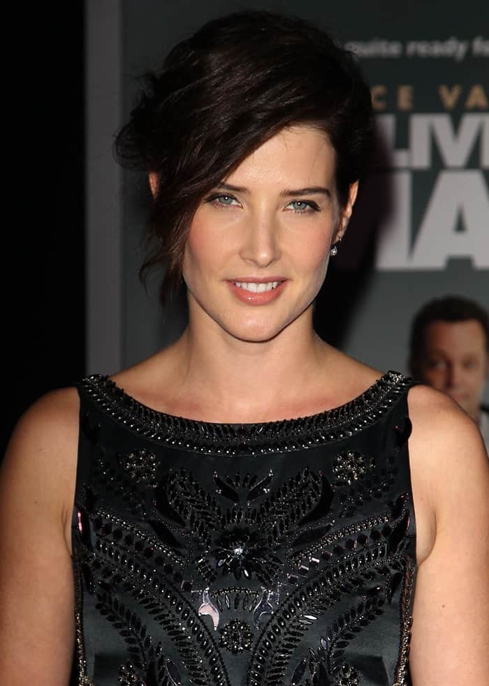 Cobie Smulders' gorgeous dress features an intricate embellished pattern
