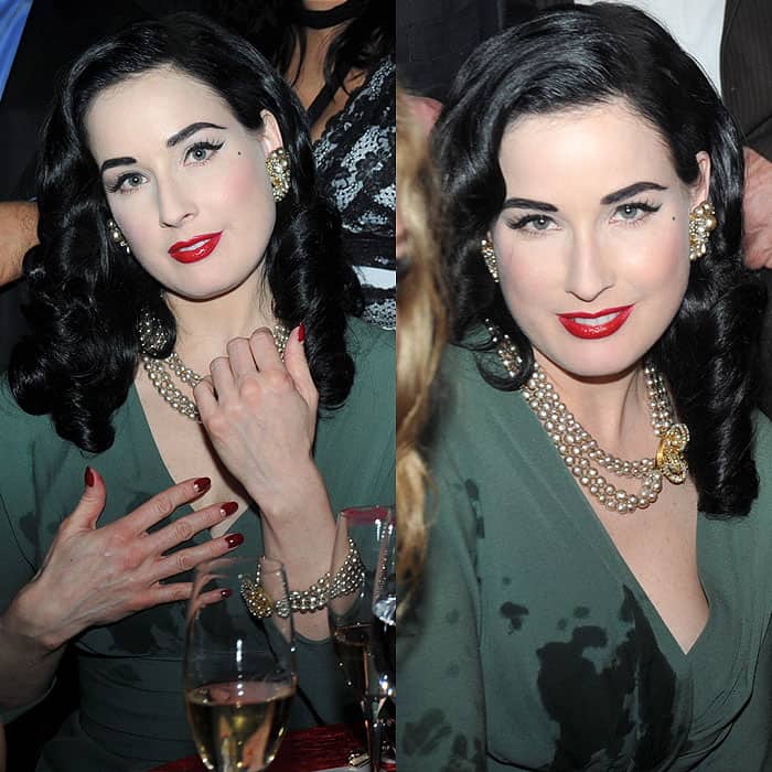 Dita Von Teese at the Lambertz Monday Night Schoko Fashion party at the Alten Wartesaal in Cologne, Germany, on February 1, 2010