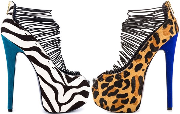 London Trash Crush Stiletto Heels in Leopard and Zebra