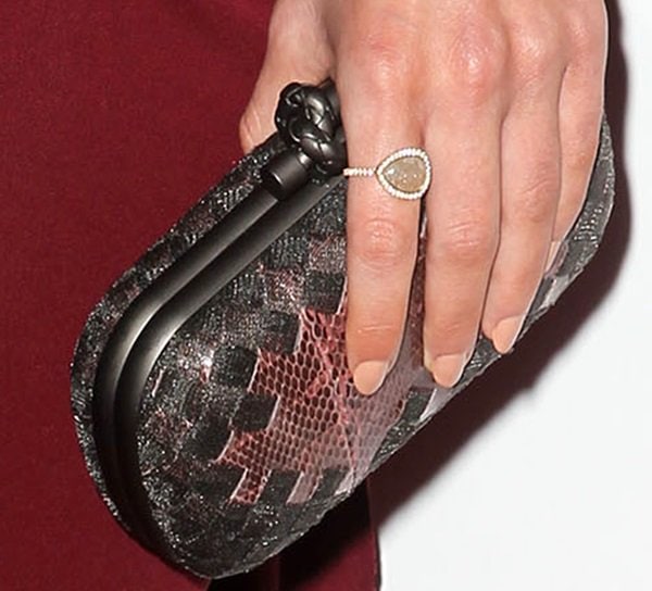 Megan Fox carrying a Bottega Veneta clutch at the 'This Is 40' - Los Angeles Premiere