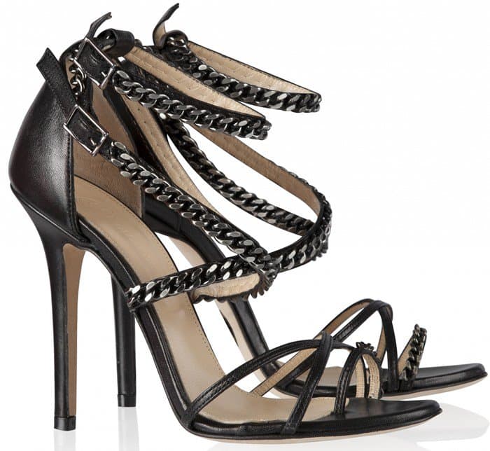Olcay Gulsen Chain Sandals in Black