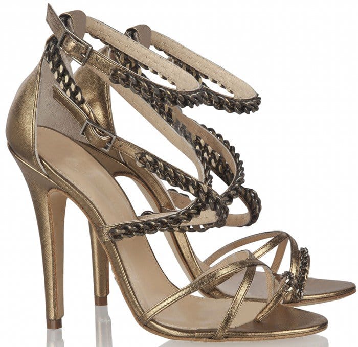 Olcay Gulsen Chain Sandals in Bronze