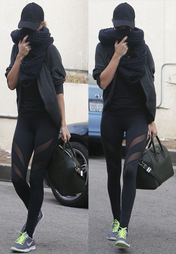 Rosie Huntington-Whiteley going out for a quick workout in Los Angeles