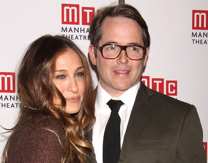 Sarah Jessica Parker and husband Matthew Broderick pose for photos