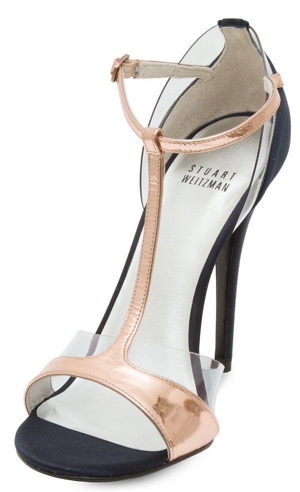 Stuart Weitzman 'Sincity' Glitter T-Strap Sandals