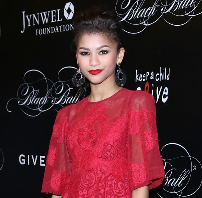 Zendaya wearing a Dolce Gabbana lace dress