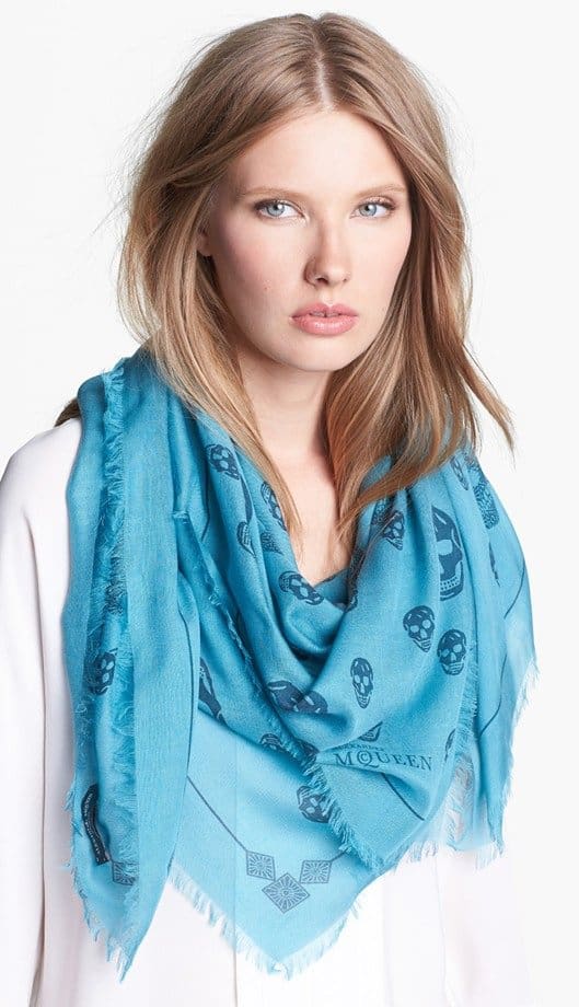 Alexander McQueen Rhombic Graphic Skull Scarf