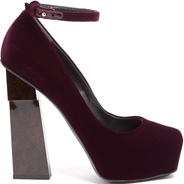 Aperlai "Geisha Doll" Pump in Red Wine Velvet