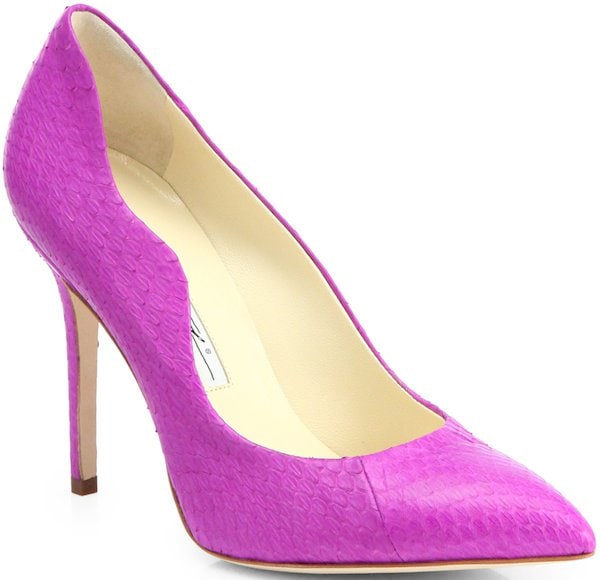 Brian Atwood "Besame" Snakeskin Pump in Purple