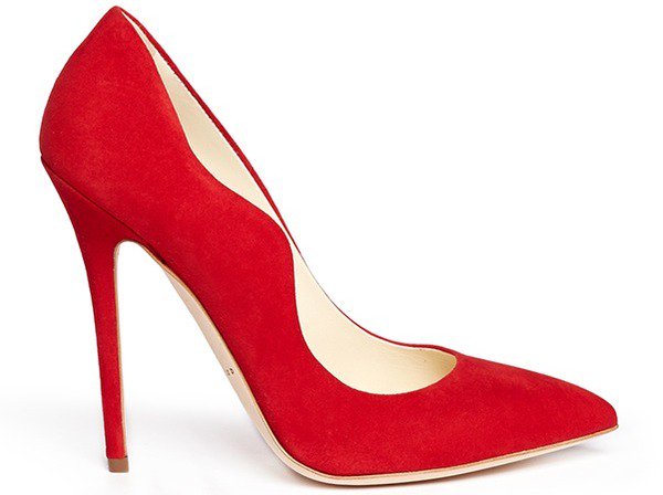 Brian Atwood "Besame" Pump in Red Suede