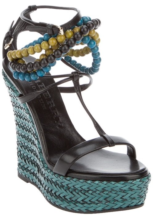 Burberry Prorsum Beaded Wedge Sandals