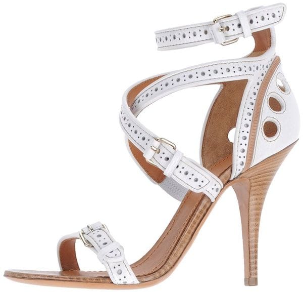 Givenchy White Perforated Leather Sandals