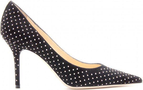 Jimmy Choo "Agnes" Studded Suede Pump
