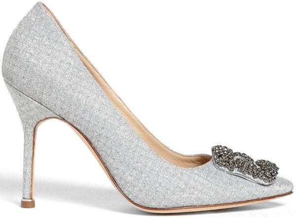 Manolo Blahnik "Hangisi" Jeweled Pump