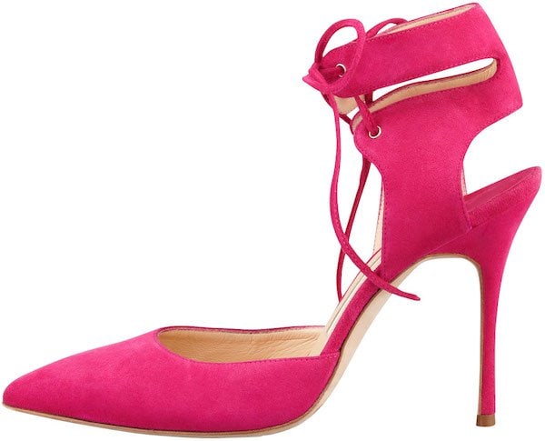 Manolo Blahnik "Lara" Ankle-Wrap Pump