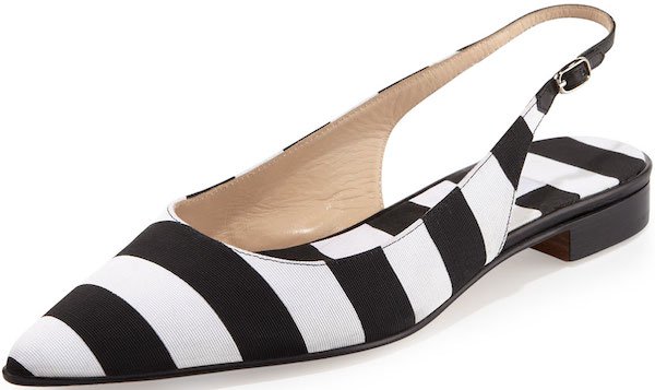 Manolo Blahnik "Situra" Striped Slingback Flat
