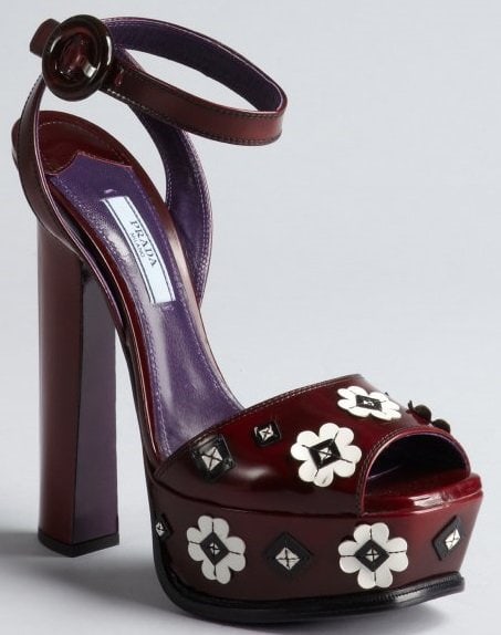 Prada Floral Applique Sandals