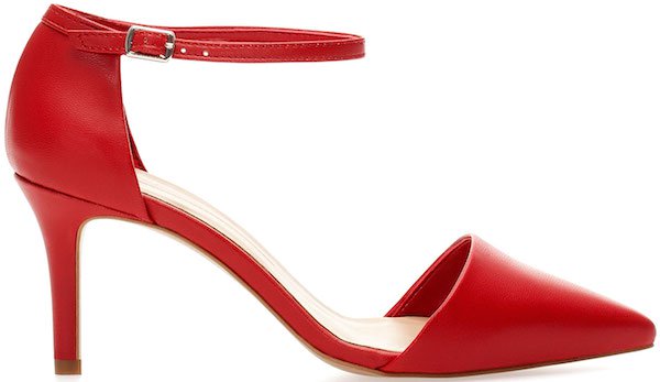 PullBear Ankle-Strap Court Shoe in Red