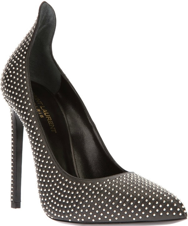 Saint Laurent Paris Black Studded "Thorn" Pump
