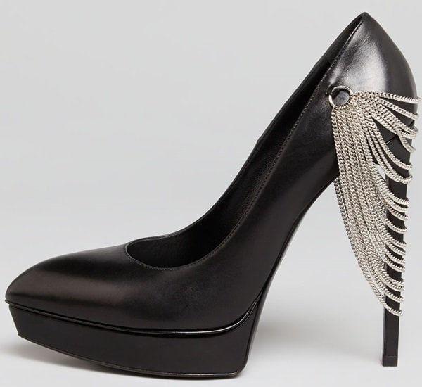 Saint Laurent 'Janis' Chain-Detailed Pumps in Black