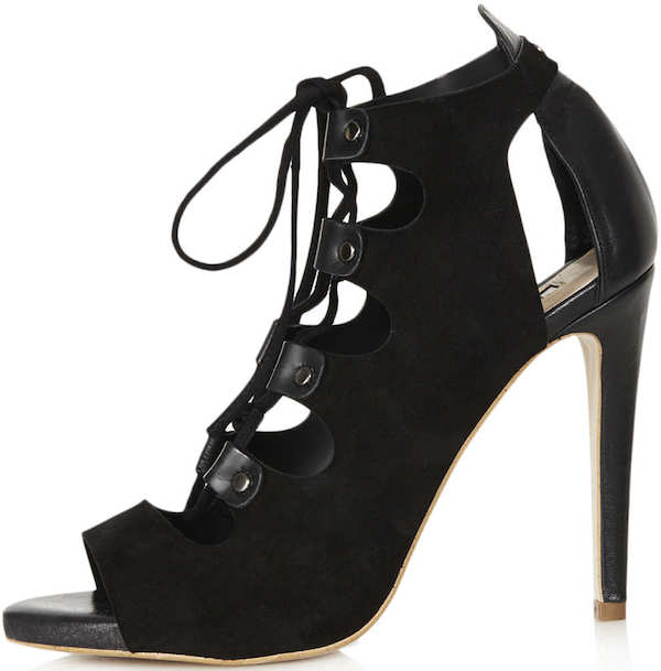 Topshop "Gala" Lace-Up Cut-Out Shoe