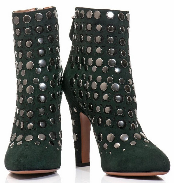 Azzedine Alaïa Studded Suede Ankle Boots