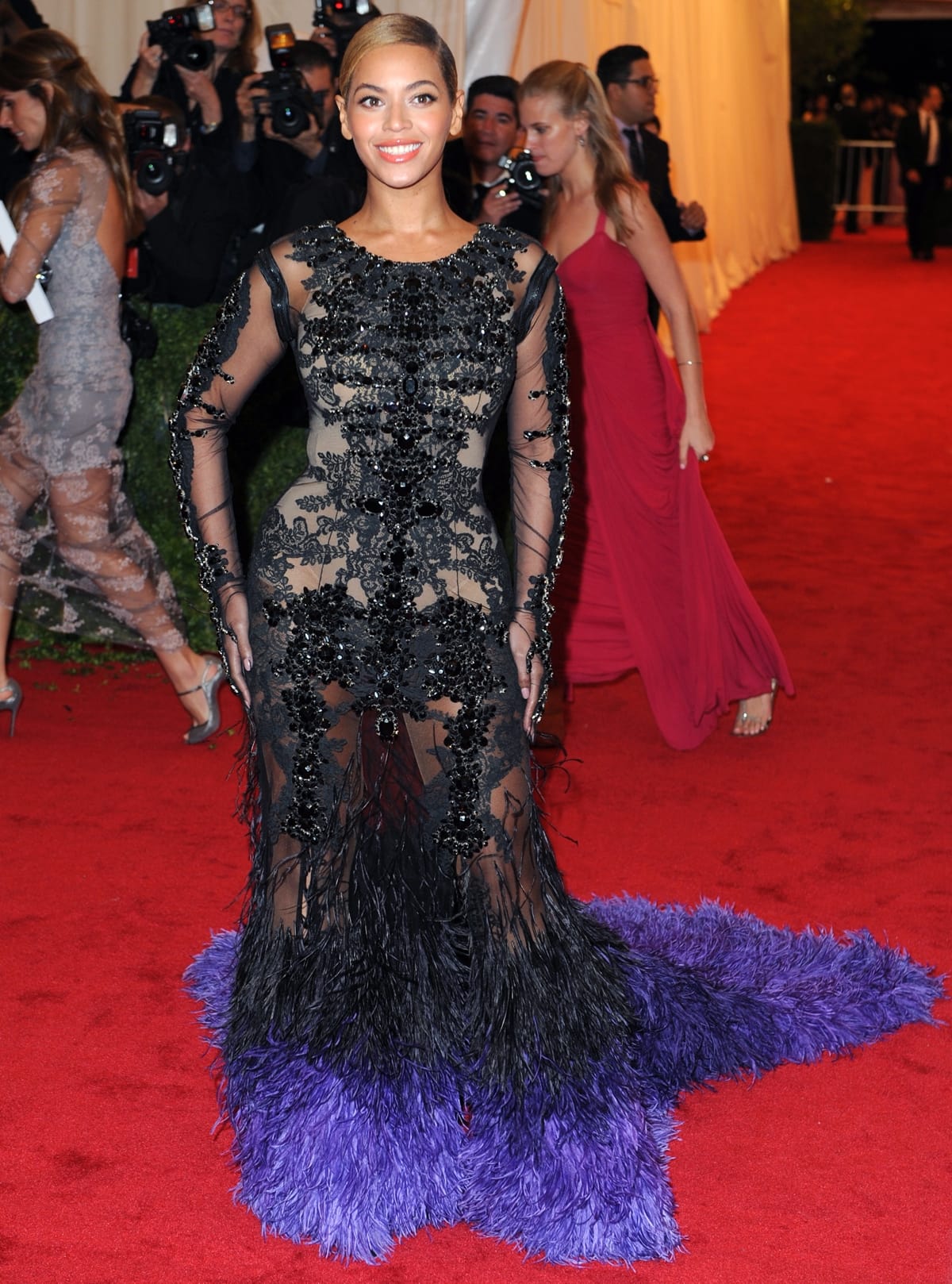 Beyonce going sheer for the 2012 Schiaparelli and Prada MET Gala 2012