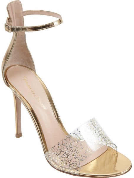 Gianvito Rossi Metallic Glitter Open-Toe Sandal
