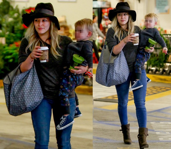 Hilary Duff sported a simple tee, standard blue jeans, and a pair of "Kinsey" boots from Rag Bone