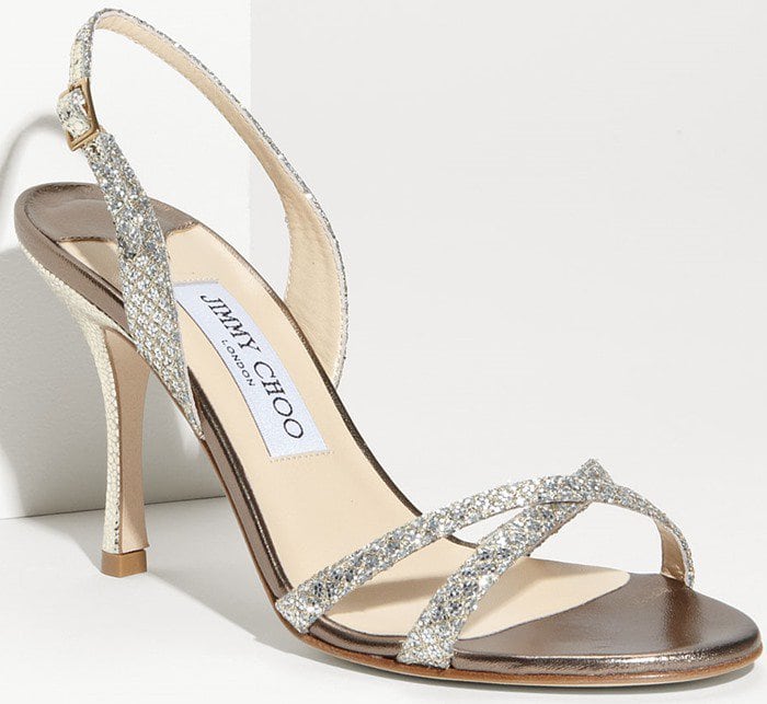 Jimmy Choo Silver India Sandal Glitter