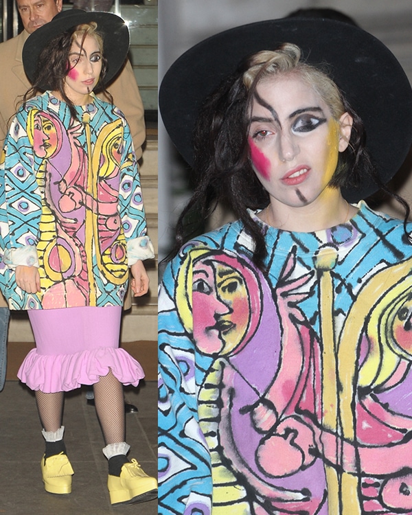 Lady Gaga's Picasso-themed look styled with matching makeup