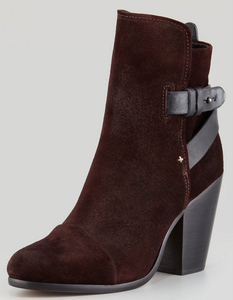 Rag Bone Kinsey Suede Bootie in Burgundy