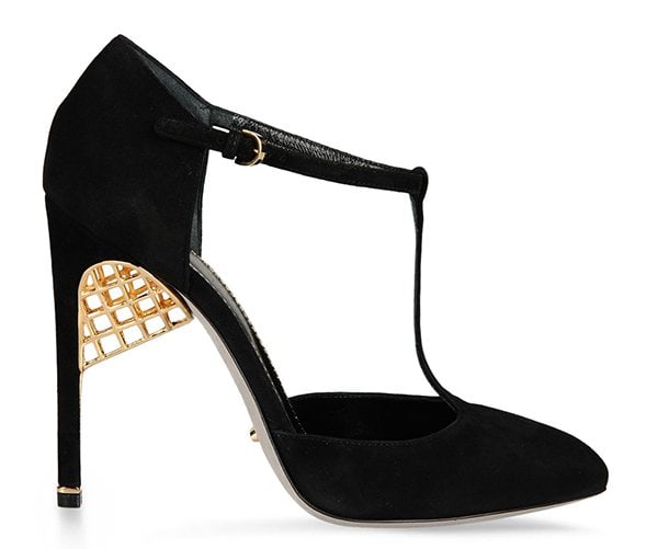 Sergio Rossi "Armor" T-Strap Pumps