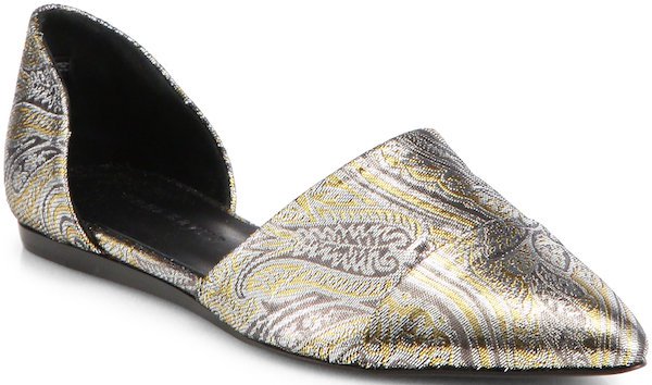 Jenni Kayne Paisley Print Metallic Canvas D'Orsay Flats