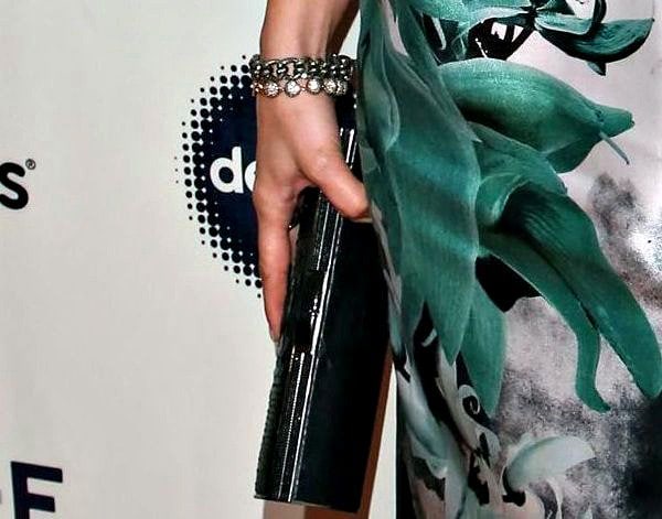 Jennifer Lopez wearing a diamond ball bracelet from Le Vian for added sparkle