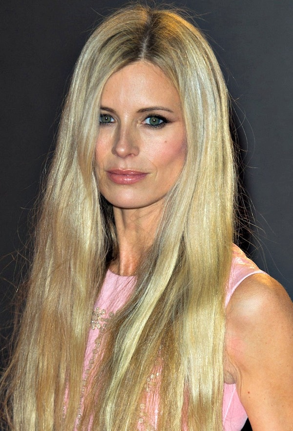 Laura Bailey's long locks were kept simple and straight so as not to compete with the gold embellishments on her dress