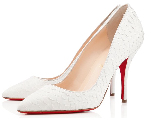 Christian Louboutin's "Batignolles" pumps combine an elegant pointed toe with textured python-print leather, showcasing the sleek design that made the style a celebrity favorite in the early 2010s