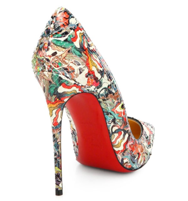 Christian Louboutin "So Kate" Artistic-Print Python Pumps