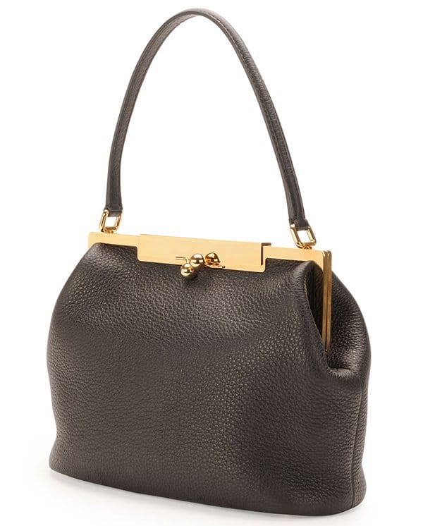 Dolce Gabbana "Sara" Pebbled Frame Shoulder Bag