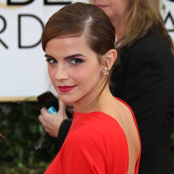 Emma Watson at the 71st Annual Golden Globe Awards held at The Beverly Hilton Hotel in Los Angeles, California, on January 12, 2014