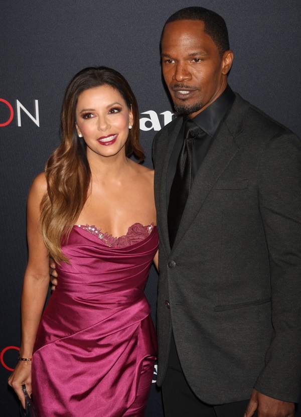 Eva Longoria and Jamie Fox at the premiere of Canon's Project Imaginat10n Film Festival at Alice Tully Hall in New York City on October 24, 2013
