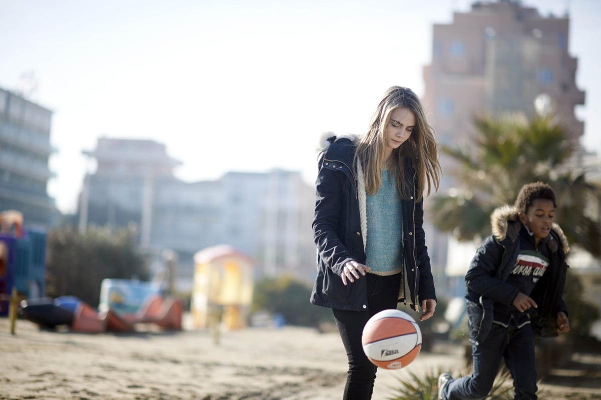Cara Delevingne plays a British student who works in a bar in Siena, Italy, in "The Face of an Angel"